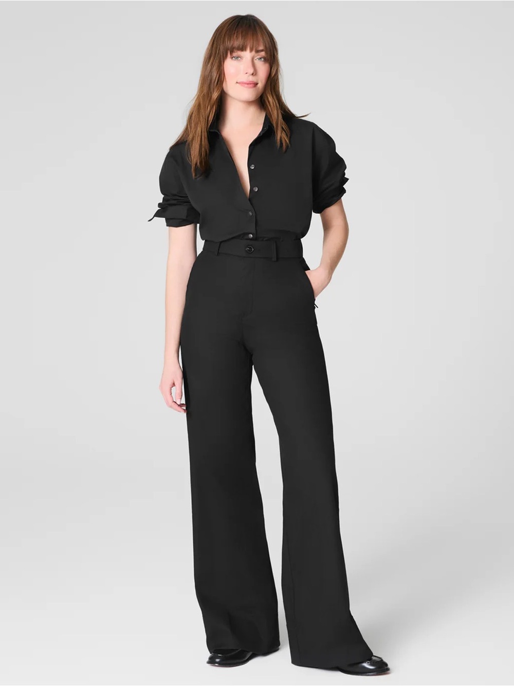 SPANX Supersmooth™ Stretch Twill - Tall Wide Leg Pant - Black